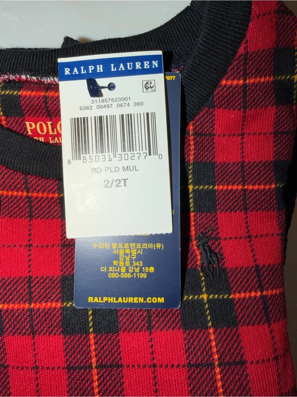 Polo Ralph Lauren Girls 2T Red Plaid Holiday Dress NWT